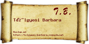 Tölgyesi Barbara névjegykártya