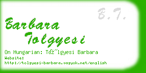 barbara tolgyesi business card